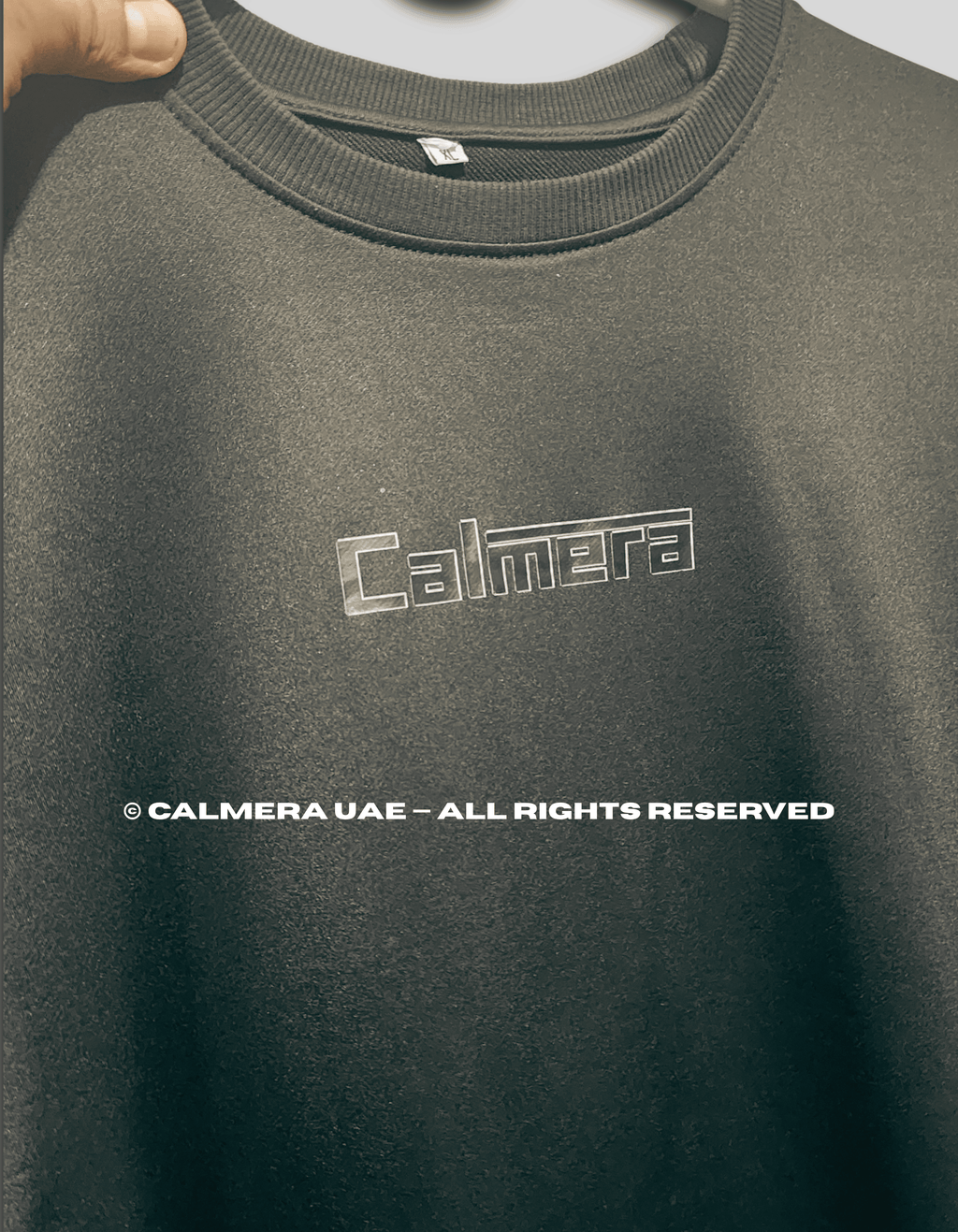 Calmera Minimalist Embossed Oversized T-Shirt – Pitch Black