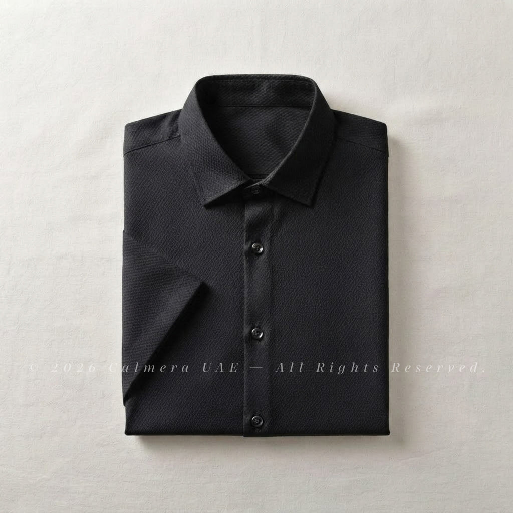 Calmera Waffle Texture Knit Shirt