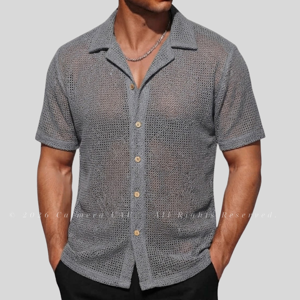 Mesh Textured Stretch Shirt