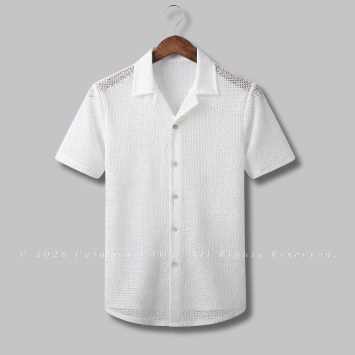Mesh Textured Stretch Shirt