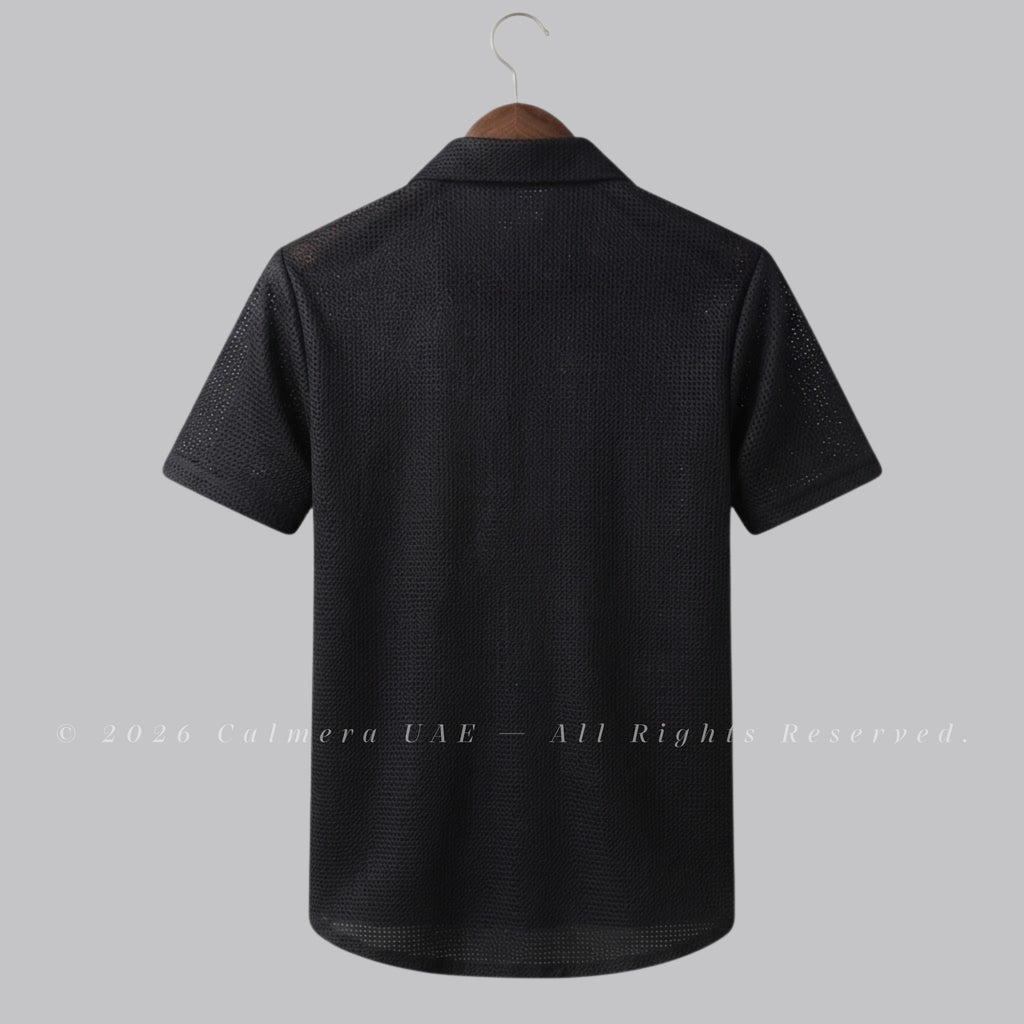 Mesh Textured Stretch Shirt