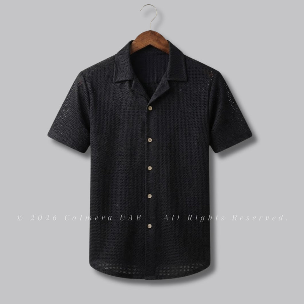 Mesh Textured Stretch Shirt