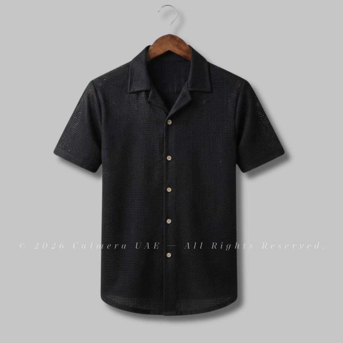 Mesh Textured Stretch Shirt