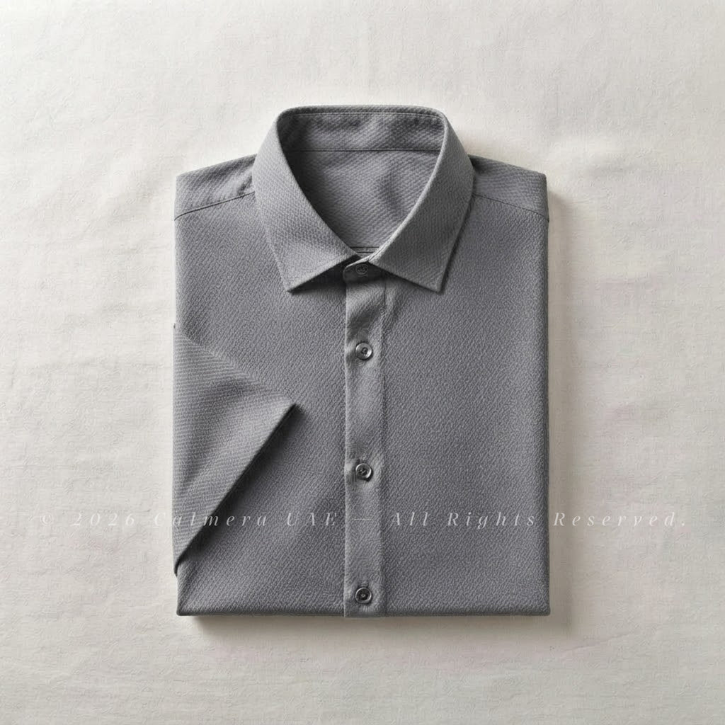 Calmera Waffle Texture Knit Shirt