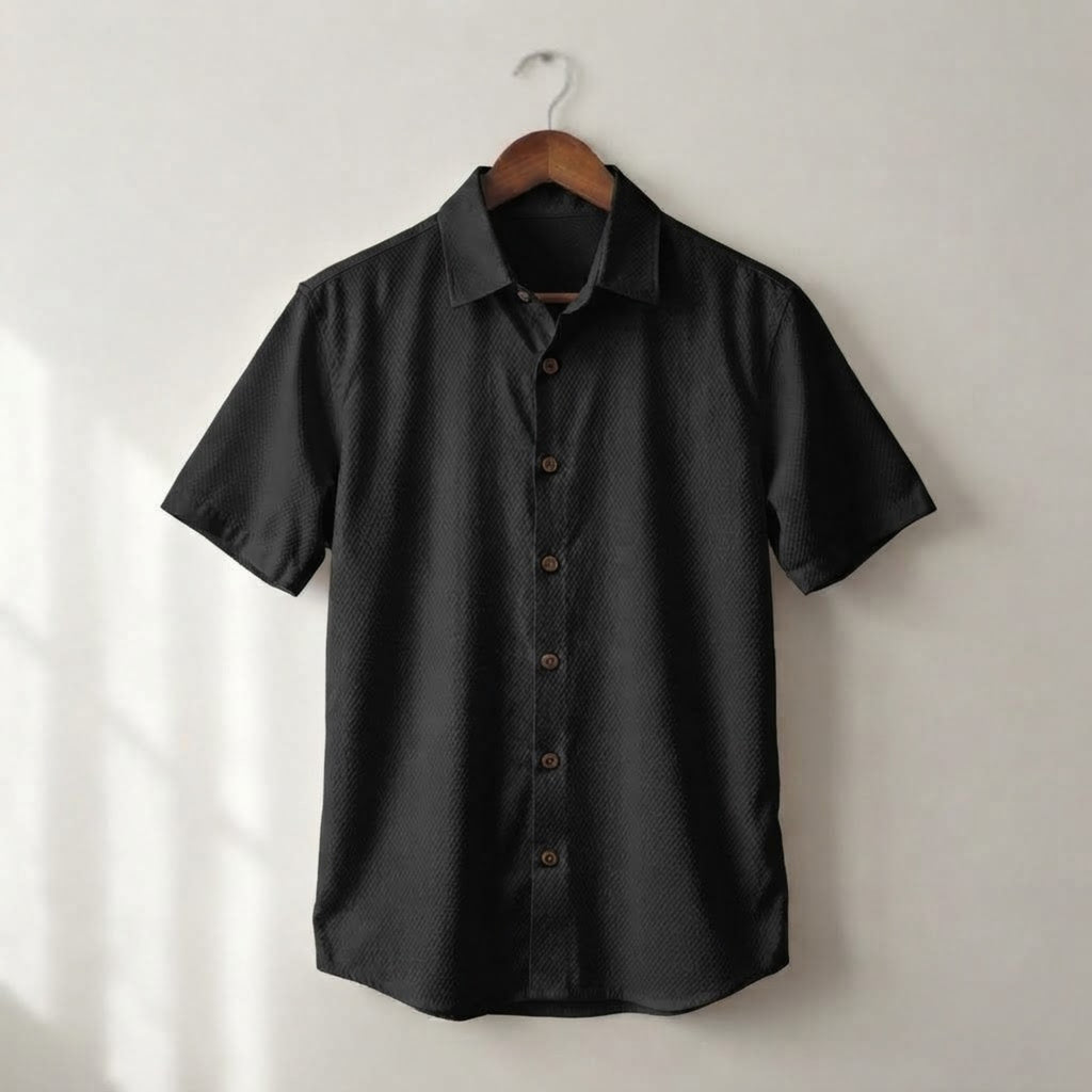 Calmera Waffle Texture Knit Shirt