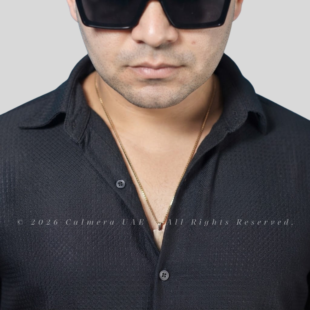 Calmera Waffle Texture Knit Shirt