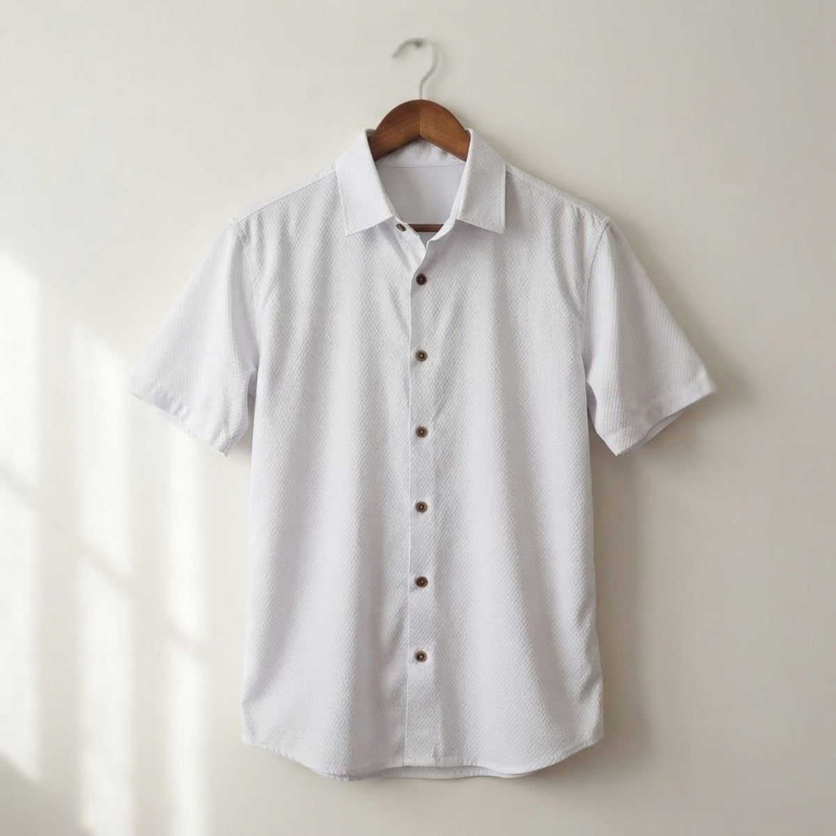 Calmera Waffle Texture Knit Shirt