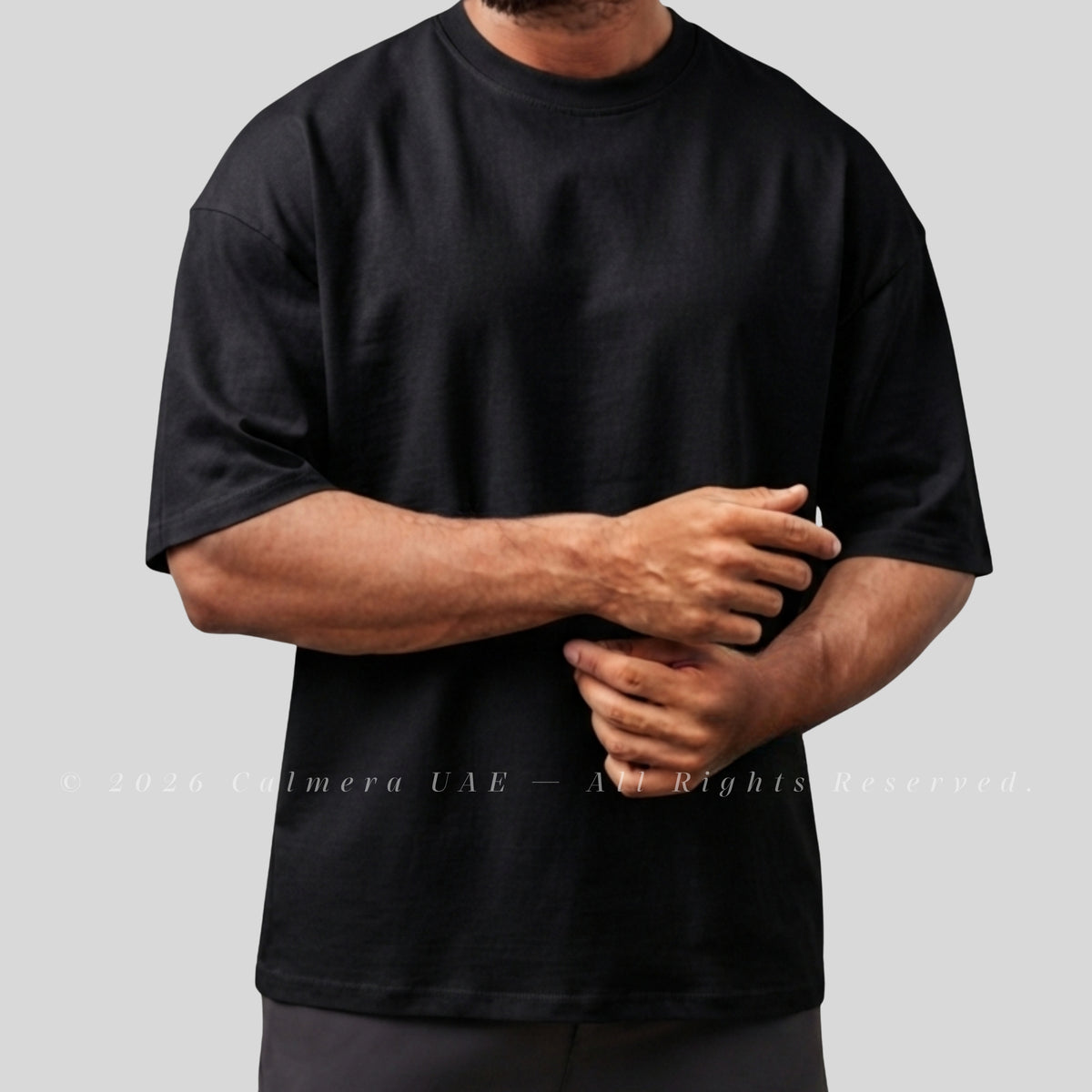 Calmera Essential Oversized Tee – Pitch Black
