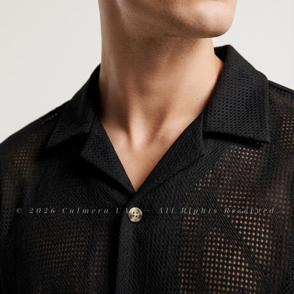 Mesh Textured Stretch Shirt