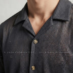 Mesh Textured Stretch Shirt