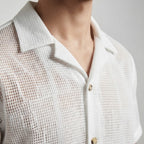 Mesh Textured Stretch Shirt