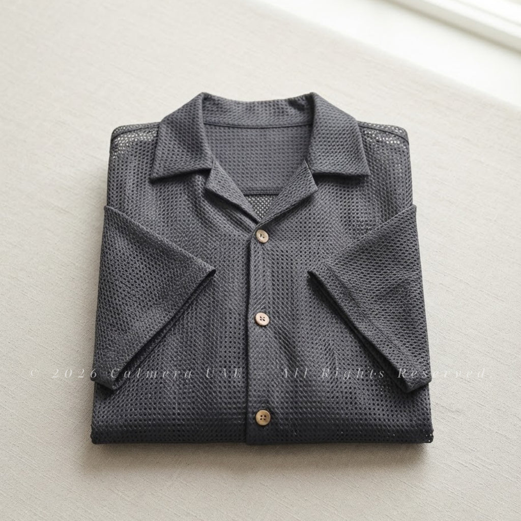 Mesh Textured Stretch Shirt