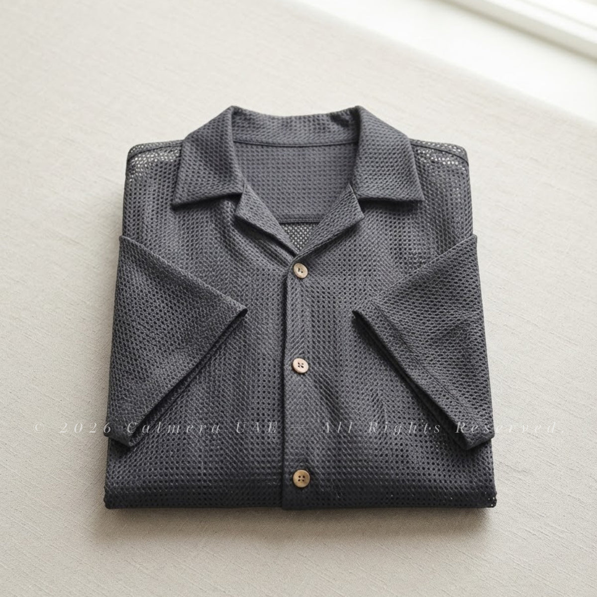Mesh Textured Stretch Shirt