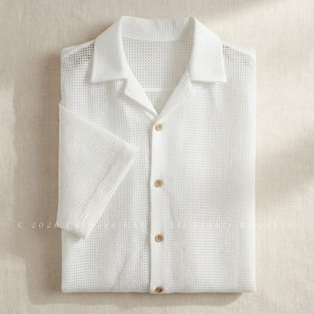 Mesh Textured Stretch Shirt