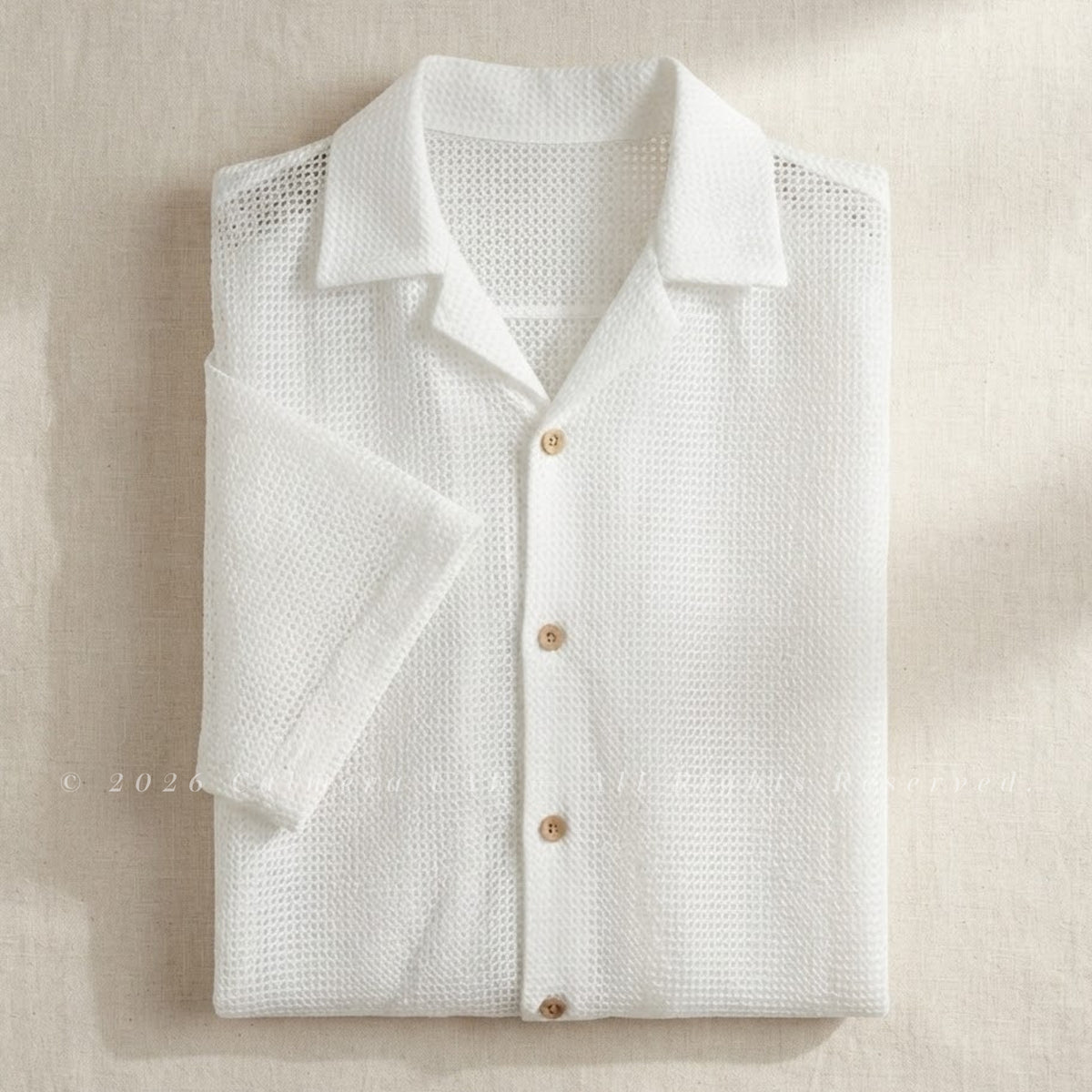 Mesh Textured Stretch Shirt
