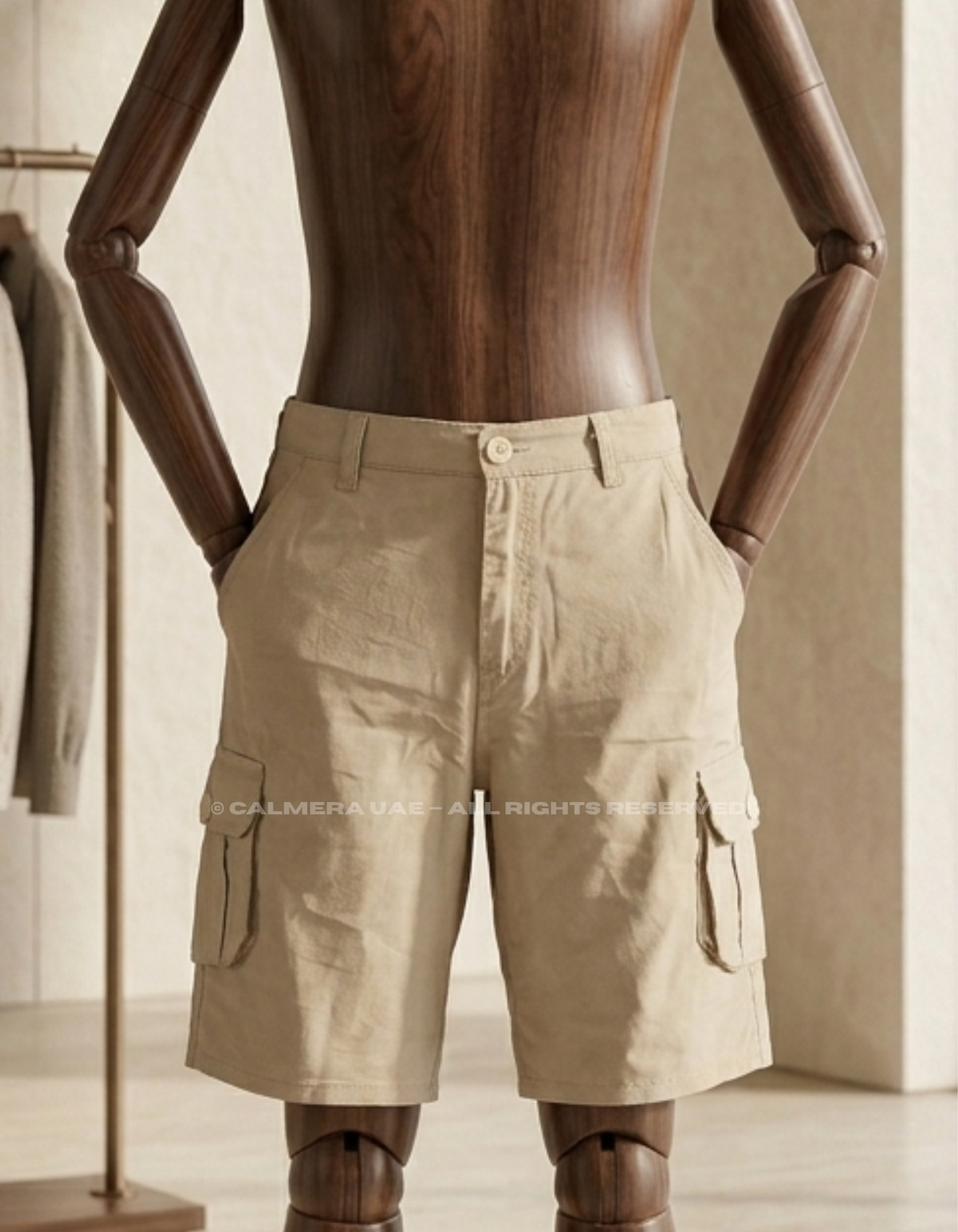 Cream Cargo Shorts