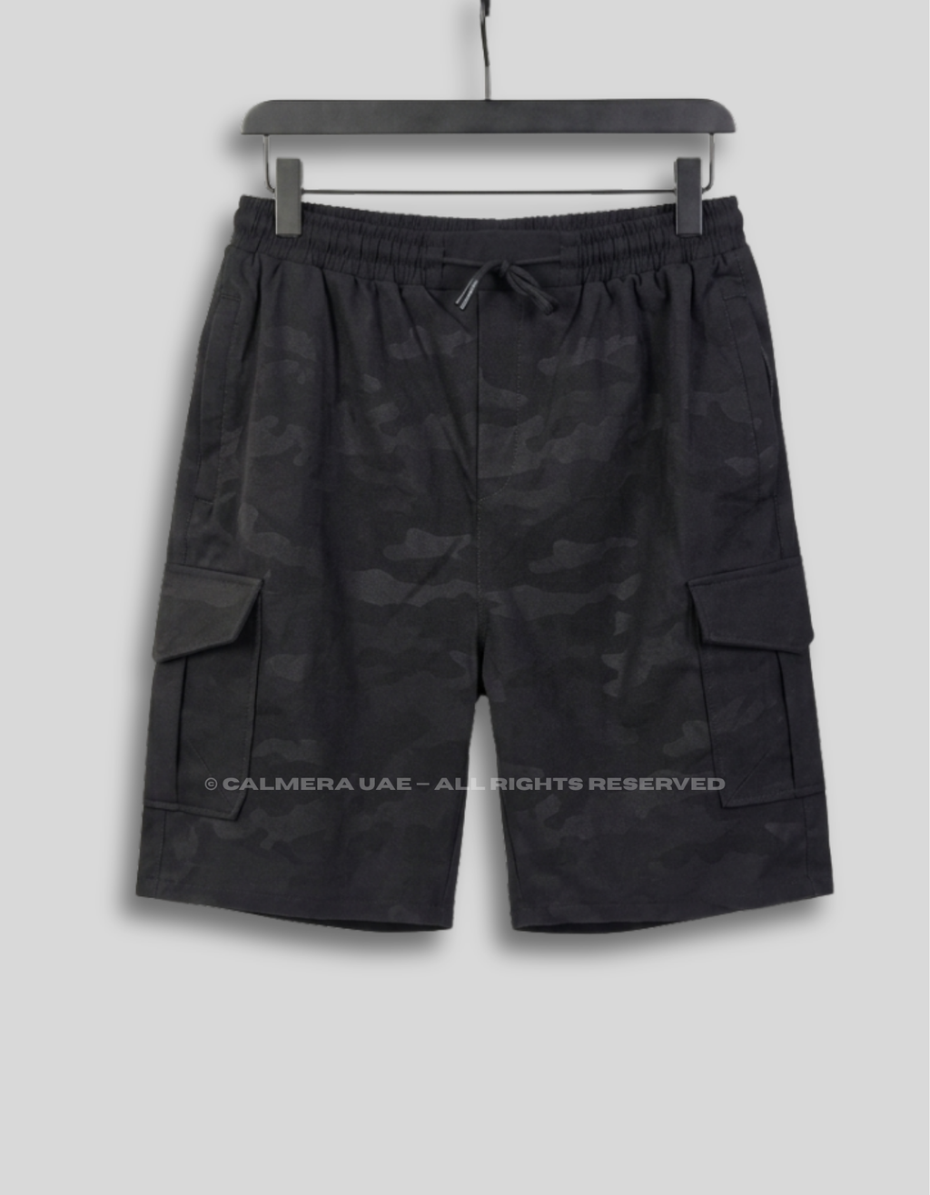 Black cargo shorts for men by Calmera UAE