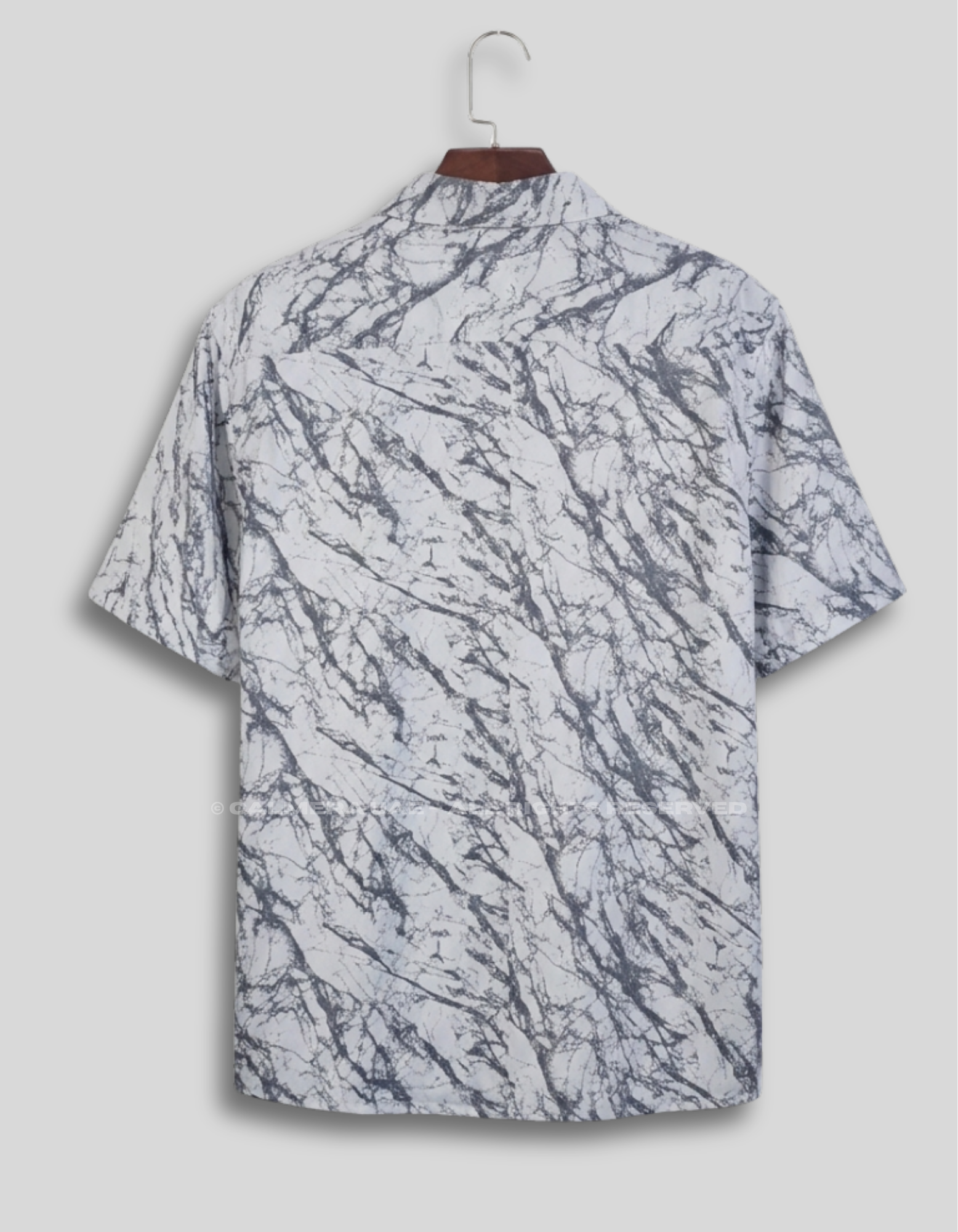 Calmera Marble Print Shirt – Stone Grey Edition