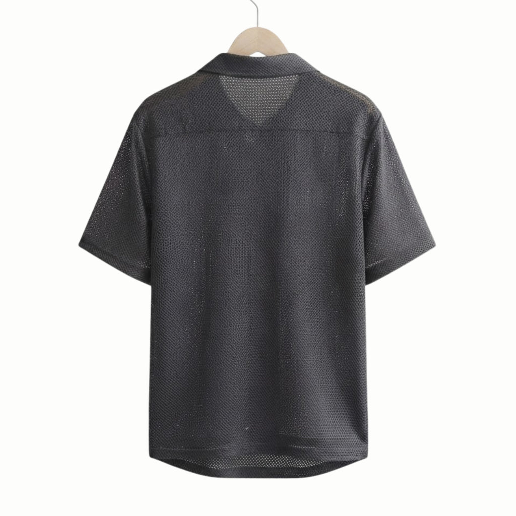 Mesh Textured Stretch Shirt