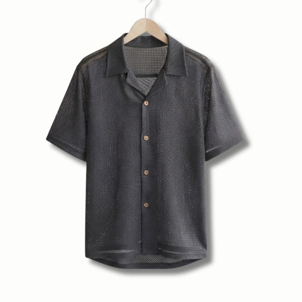 Mesh Textured Stretch Shirt
