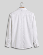 Calmera Ice Silk Long-Sleeve Shirt in White, back view