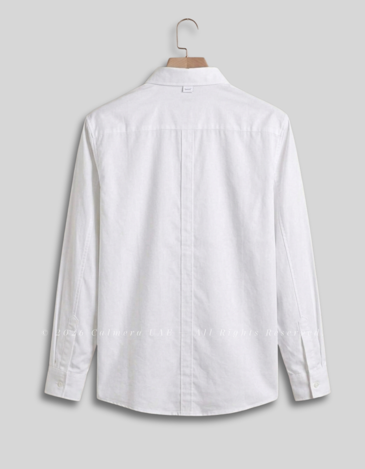 Calmera Ice Silk Long-Sleeve Shirt in White, back view