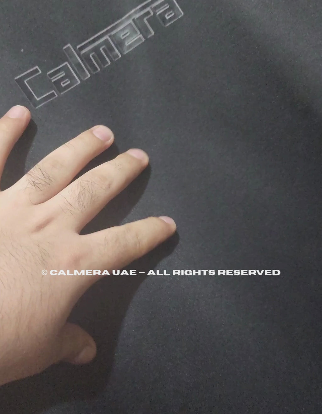 Calmera Minimalist Embossed Oversized T-Shirt – Pitch Black