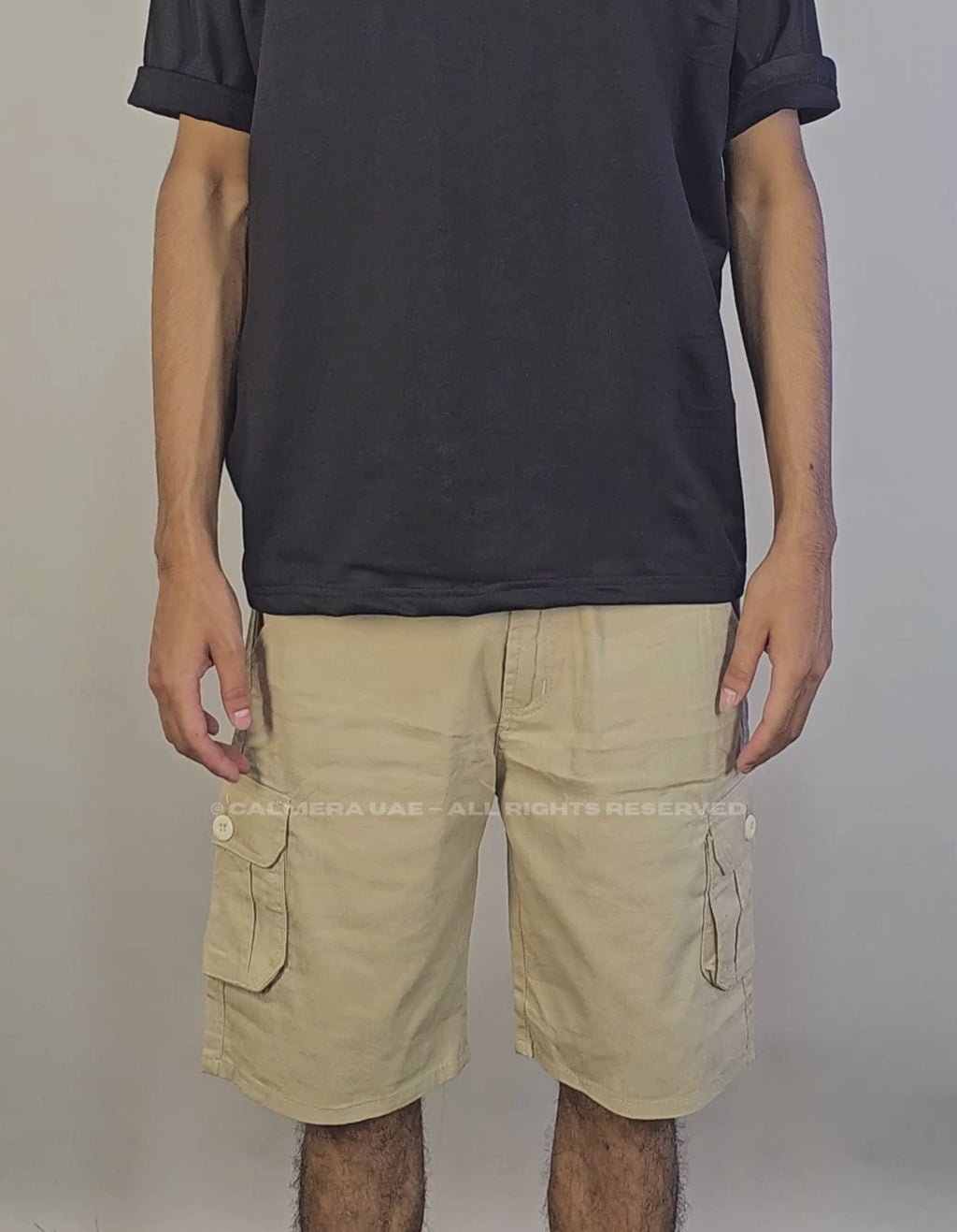 Cream Cargo Shorts