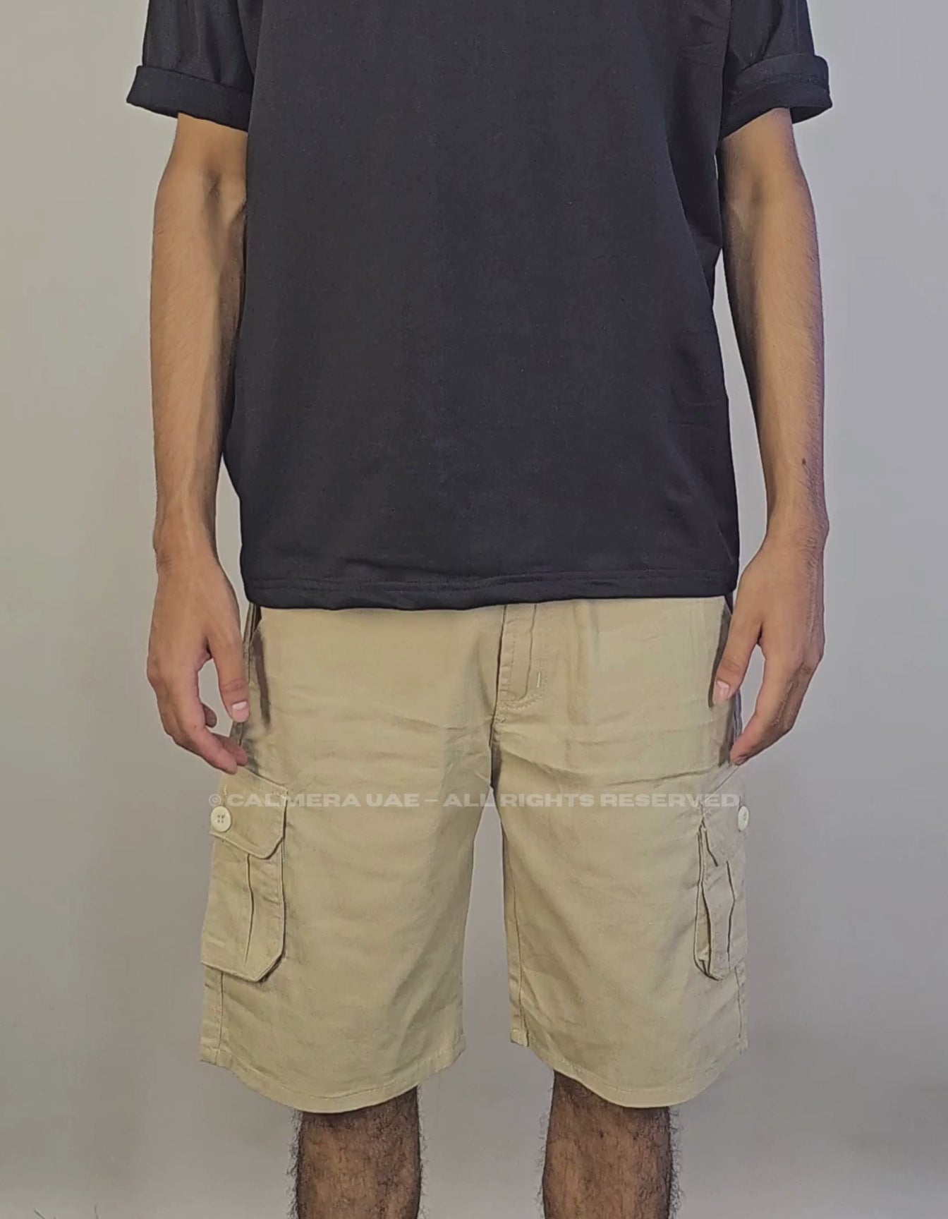 Cream Cargo Shorts